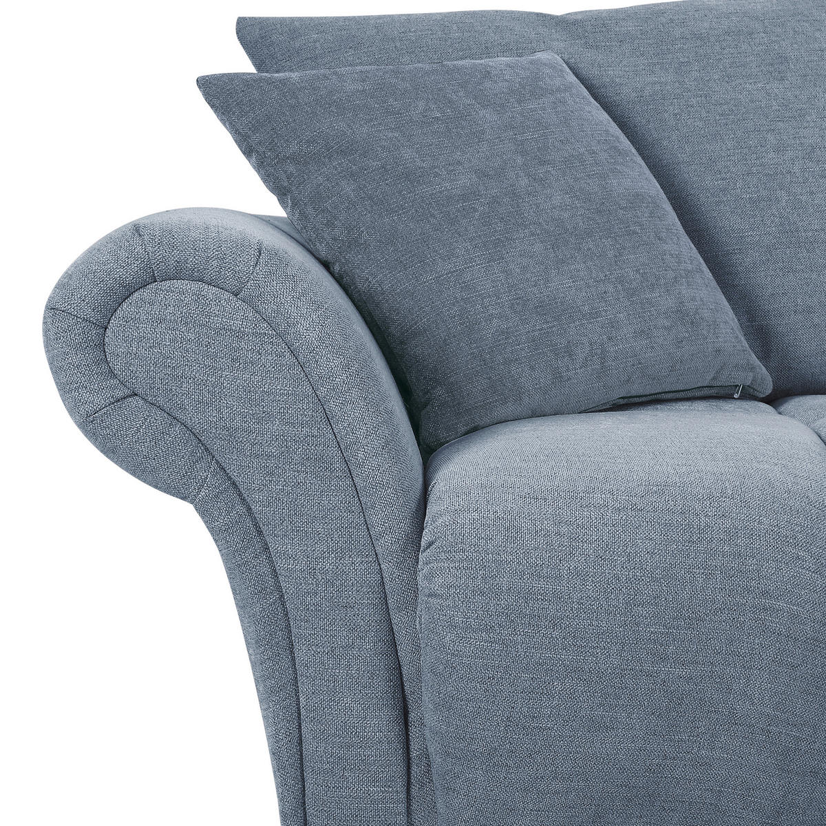 BIGSOFA in Flachgewebe Blau  - Blau/Schwarz, Konventionell, Holz/Textil (290/78/115cm) - Carryhome