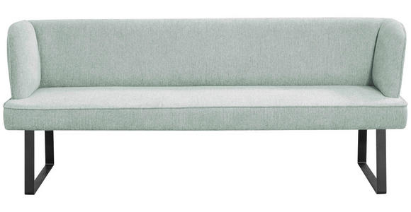 SITZBANK 205/91/66 cm Webstoff Schwarz, Türkis - Türkis/Schwarz, Design, Textil/Metall (205/91/66cm) - Novel