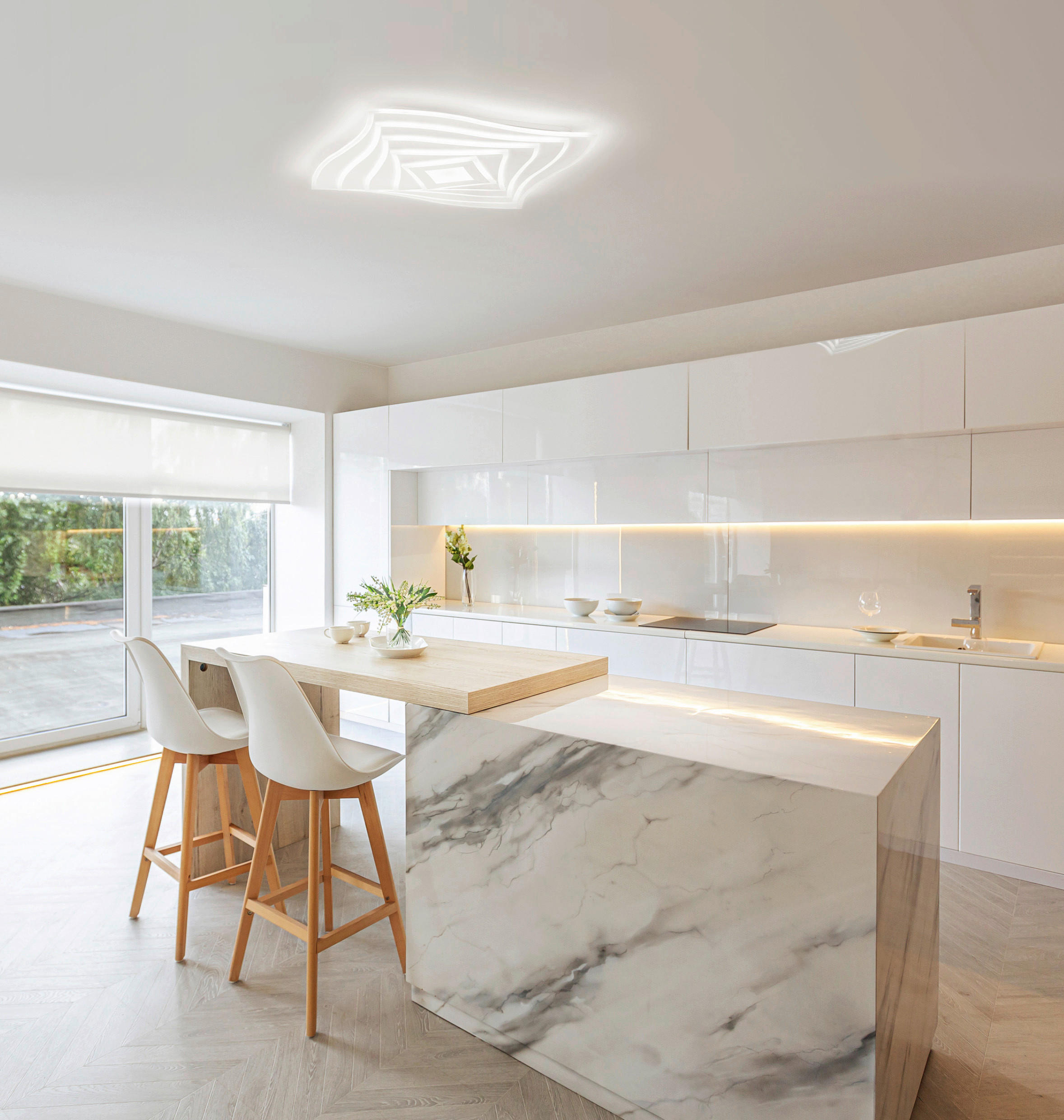 LED-DECKENLEUCHTE Hero 50/5/50 cm   - Weiß, Basics, Kunststoff (50/5/50cm) - Fischer & Honsel