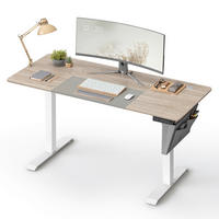 COMPUTERTISCH 140/60/72-120 cm Weiß, Beige elektrisch höhenverstellbar  - Beige/Weiß, Basics, Holzwerkstoff/Metall (140/60/72-120cm) - Boxxx