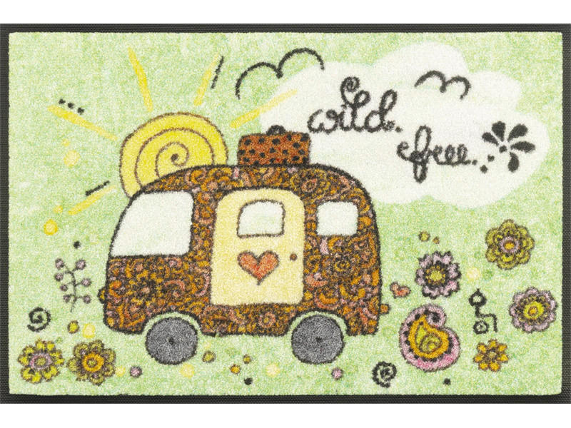 FUßMATTE 40/60 cm Camper  - Multicolor, KONVENTIONELL, Kunststoff/Textil (40/60cm) - wash+dry