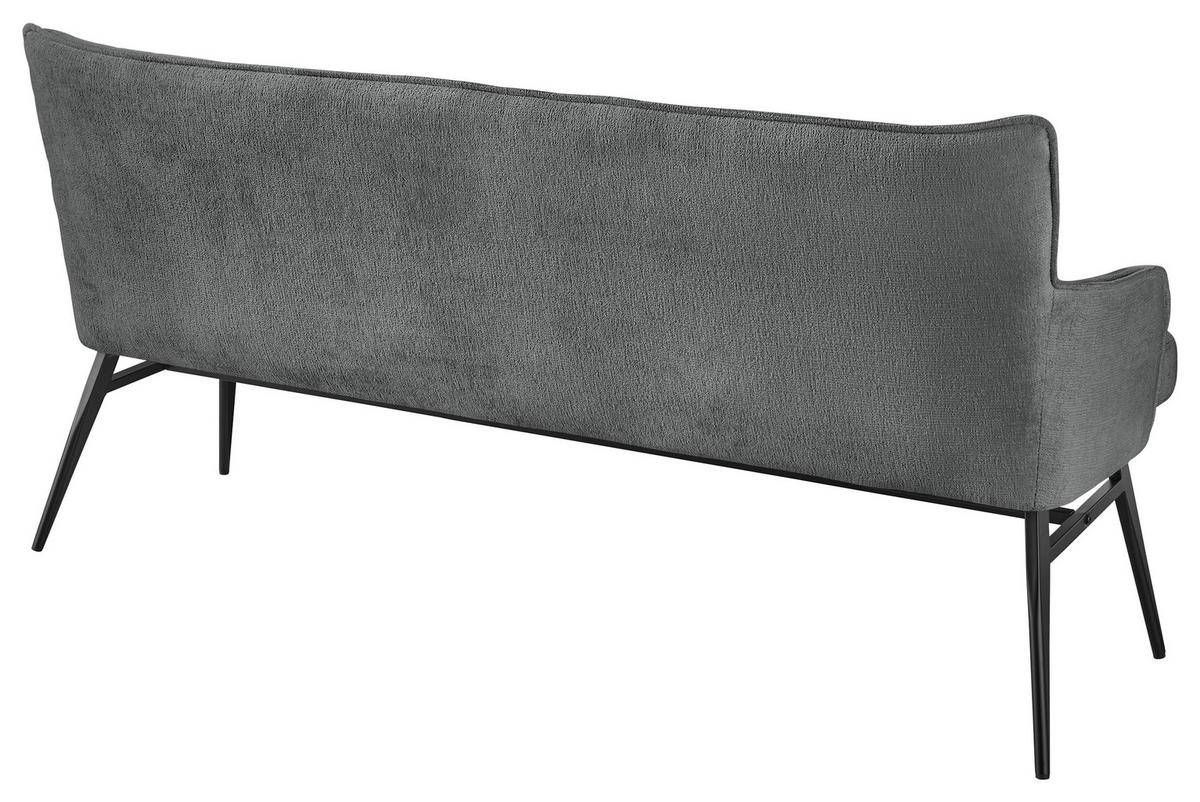SITZBANK 180/88/68 cm Mikrofaser Schwarz, Dunkelgrau  - Dunkelgrau/Schwarz, Design, Textil/Metall (180/88/68cm) - SetOne by Musterring