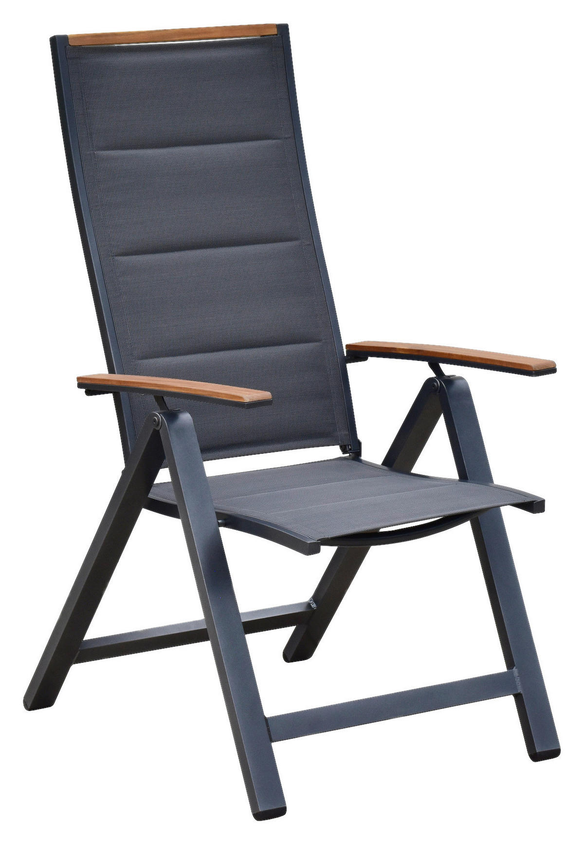 GARTENKLAPPSESSEL Aluminium Graphitfarben, Grau  - Graphitfarben/Grau, MODERN, Kunststoff/Metall (59,5/115,5/74cm) - Gardenson