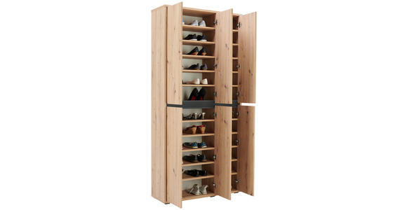 SCHUHSCHRANK 100/210/34 cm  - Eichefarben, KONVENTIONELL, Holzwerkstoff (100/210/34cm) - Xora