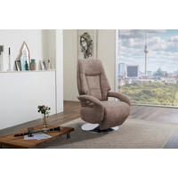 RELAXSESSEL  in Mikrofaser Taupe  - Taupe/Edelstahlfarben, Konventionell, Textil/Metall (74/111/77cm) - Sit & More