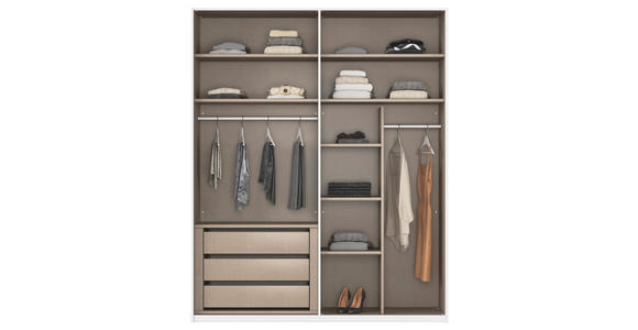 SCHWEBETÜRENSCHRANK 181/223/68 cm 2-türig Graphitfarben, Schwarz  - Alufarben/Graphitfarben, Design, Glas/Holzwerkstoff (181/223/68cm) - Xora