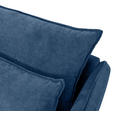 ECKSOFA in Webstoff Blau  - Blau/Schwarz, Design, Textil/Metall (338/165cm) - Hom`in