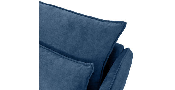 ECKSOFA in Webstoff Blau  - Blau/Schwarz, Design, Textil/Metall (338/165cm) - Hom`in