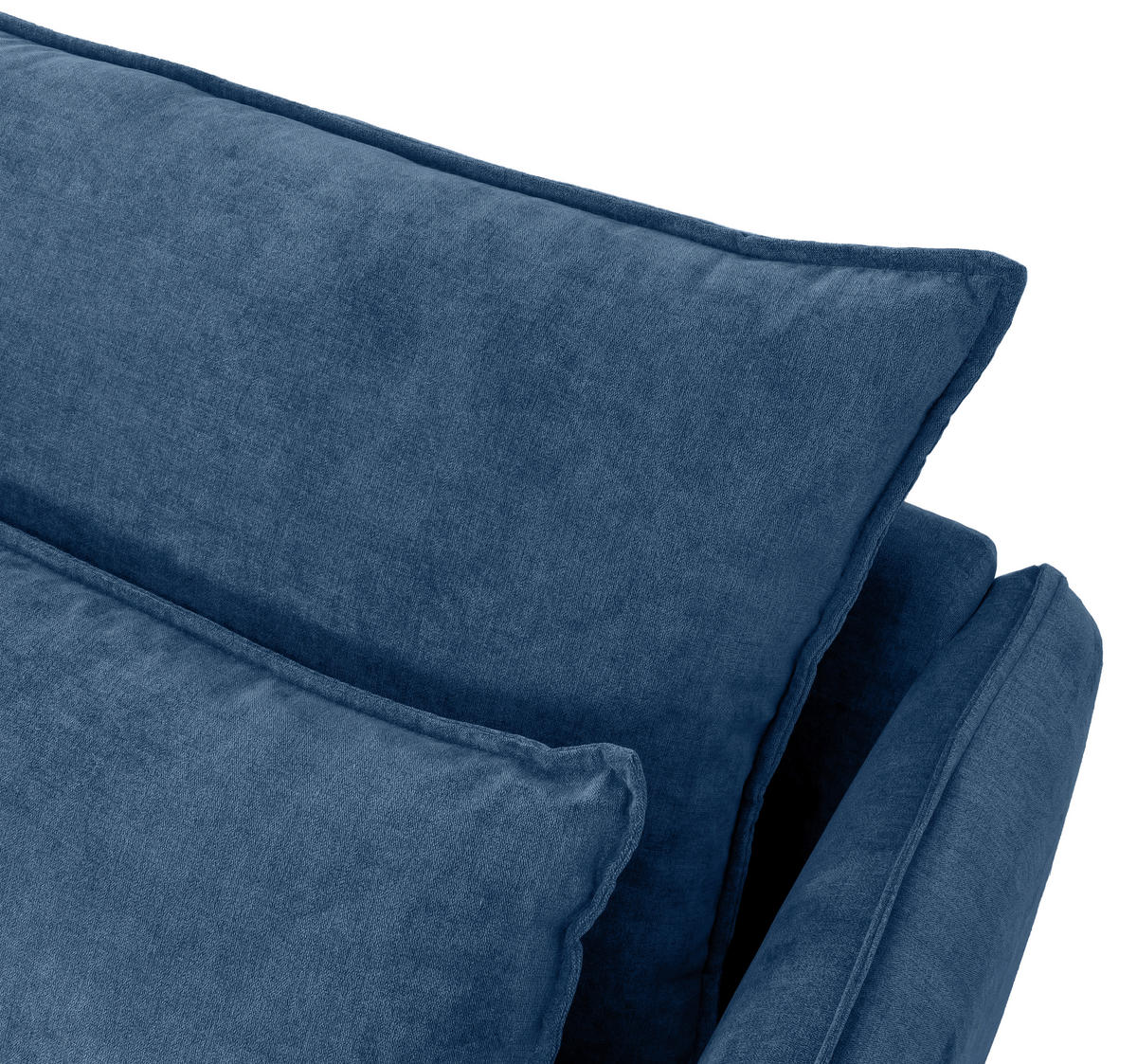 ECKSOFA in Webstoff Blau  338/165 cm  - Blau/Schwarz, Design, Textil/Metall (338/165cm) - Hom`in