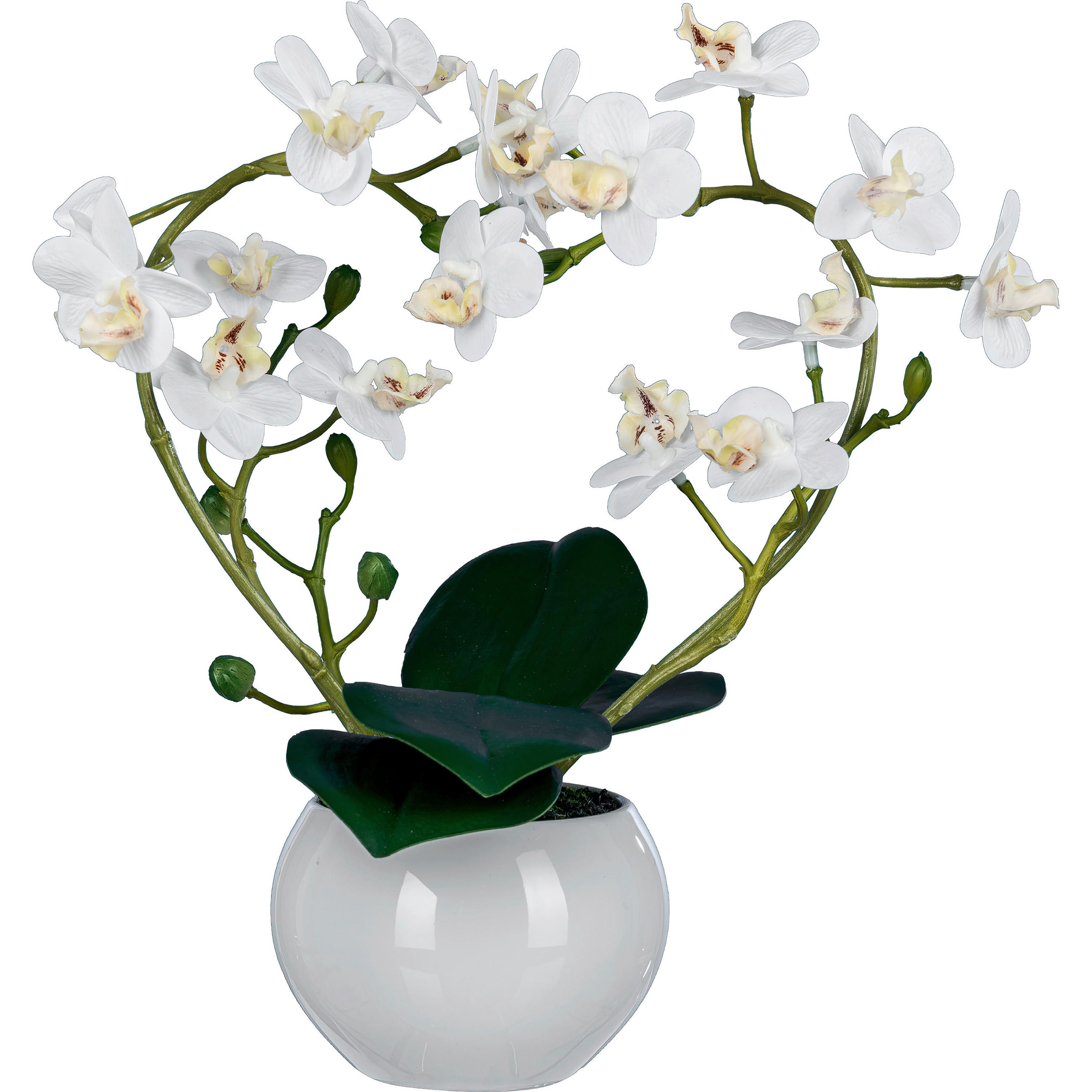 KUNSTBLUME - Weiß/Grün, Basics, Keramik/Kunststoff (26cm)