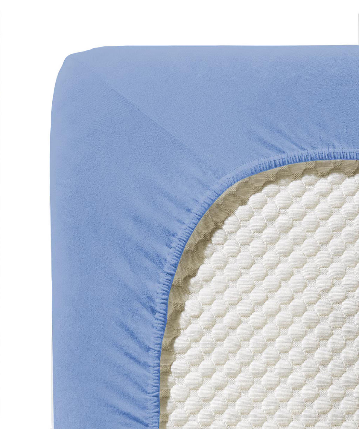 SPANNBETTTUCH Jenny C Single-Jersey  - Blau, Basics, Textil (200/200cm) - Fleuresse