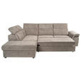 ECKSOFA Taupe Flachgewebe  - Taupe/Schwarz, KONVENTIONELL, Kunststoff/Textil (235/280cm) - Carryhome