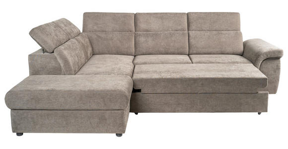 ECKSOFA Taupe Flachgewebe  - Taupe/Schwarz, KONVENTIONELL, Kunststoff/Textil (235/280cm) - Carryhome