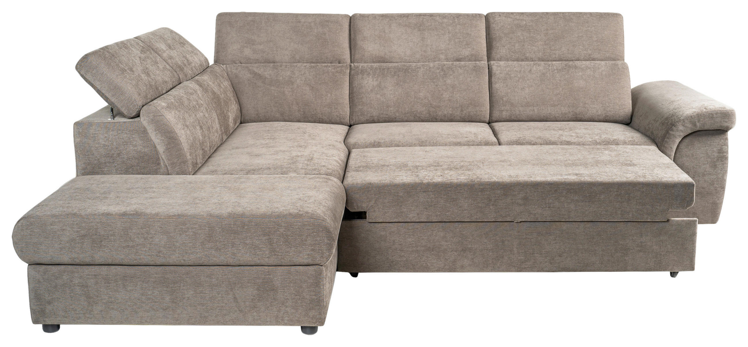 Thumbnail - Carryhome Ecksofa, Taupe, Textil, 4-Sitzer, Ottomane links, L-Form, 280x235 cm, Stoffauswahl, Liegefunktion, seitenverke...