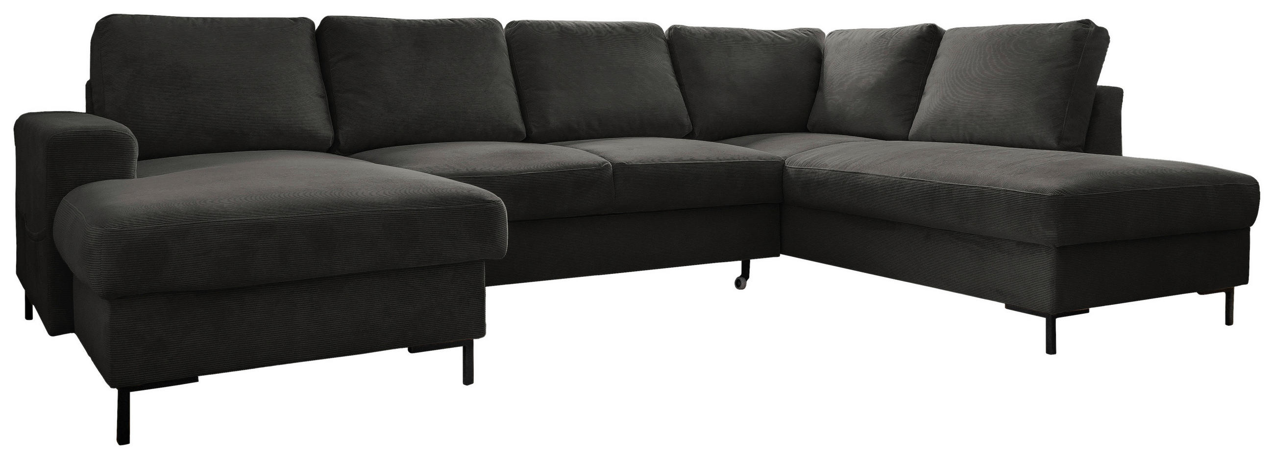 CANAPEA MODULARĂ textil gri  - negru/gri, Design, metal/textil (148/303/197cm) - MID.YOU