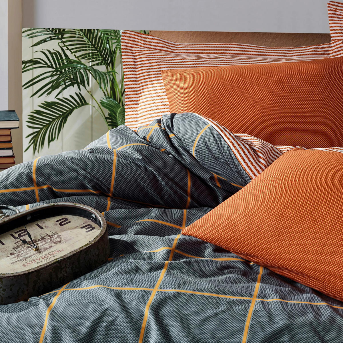 BETTWÄSCHE 155/220 cm  - Multicolor/Dunkelblau, Basics, Textil (155/220cm)