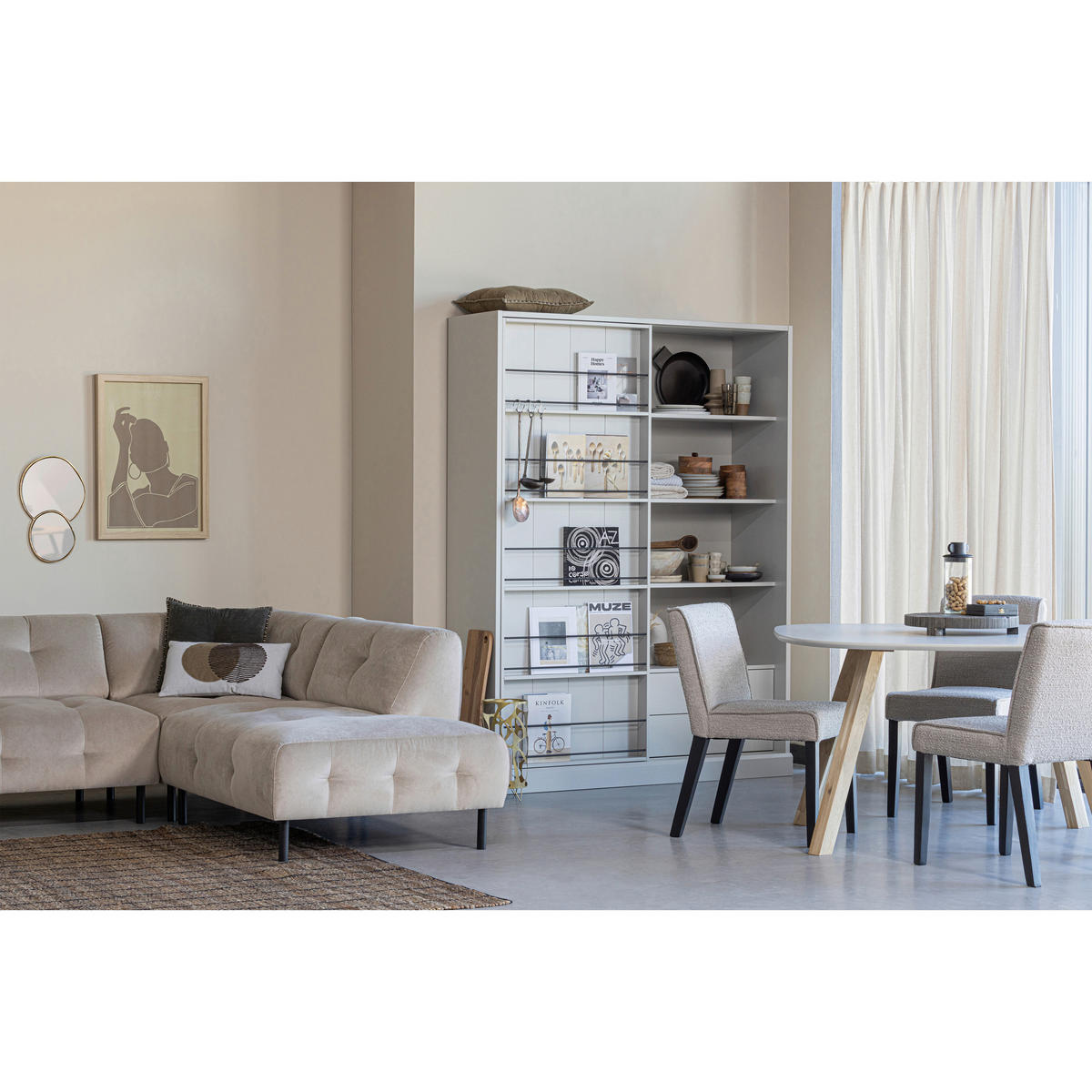 ESSTISCH Esche vollmassiv organisch Hellgrau  - Hellgrau/Naturfarben, MODERN, Holz (130/130/75cm) - Livetastic