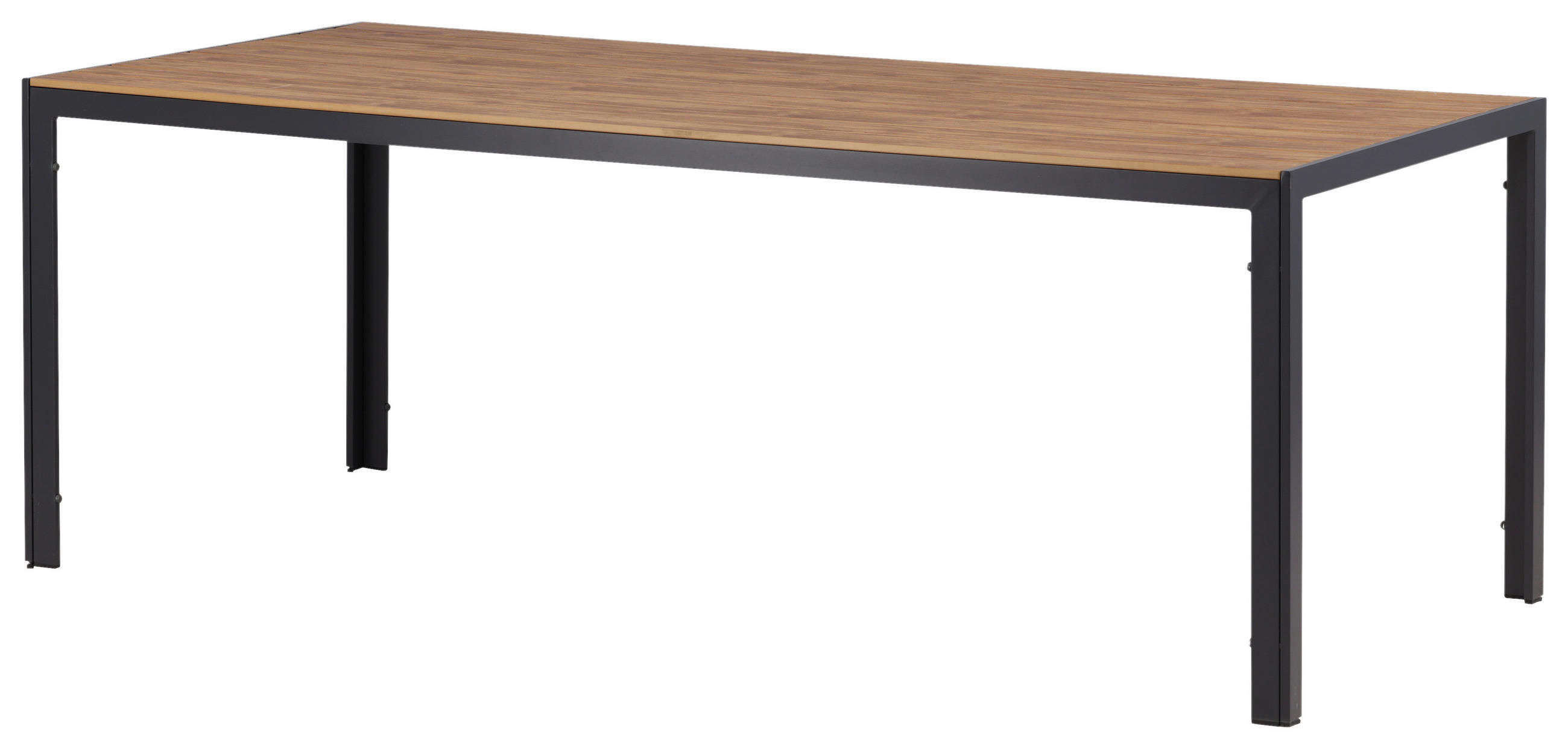 GARTENTISCH 205/90/74 cm  - Schwarz/Naturfarben, KONVENTIONELL, Holz/Metall (205/90/74cm) - Gardenson