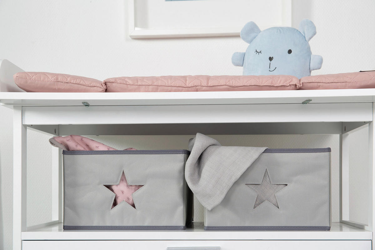 WICKELKOMMODE roba Hamburg Weiß  - Silberfarben/Weiß, Basics, Holzwerkstoff (87/100/75/40cm) - Roba