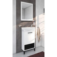 KOPALNICA ZA GOSTE  črna, bela  - črna/bela, Moderno, leseni material (50/195/28cm) - Ti'me