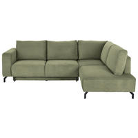 ECKSOFA Grün Cord  - Schwarz/Grün, MODERN, Textil (272/210cm) - P & B
