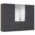 DREHTÜRENSCHRANK 301/235/61 cm,  in Graphitfarben, 6-türig  - Graphitfarben, Basics, Glas/Holzwerkstoff (301/235/61cm) - Novel