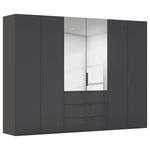 DREHTÜRENSCHRANK 301/223/61 cm,  in Graphitfarben, 6-türig  - Graphitfarben, Basics, Glas/Holzwerkstoff (301/223/61cm) - Novel