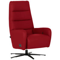 RELAXSESSEL in Leder Rot  - Rot/Schwarz, MODERN, Leder/Metall (66/110/83cm) - Joop!