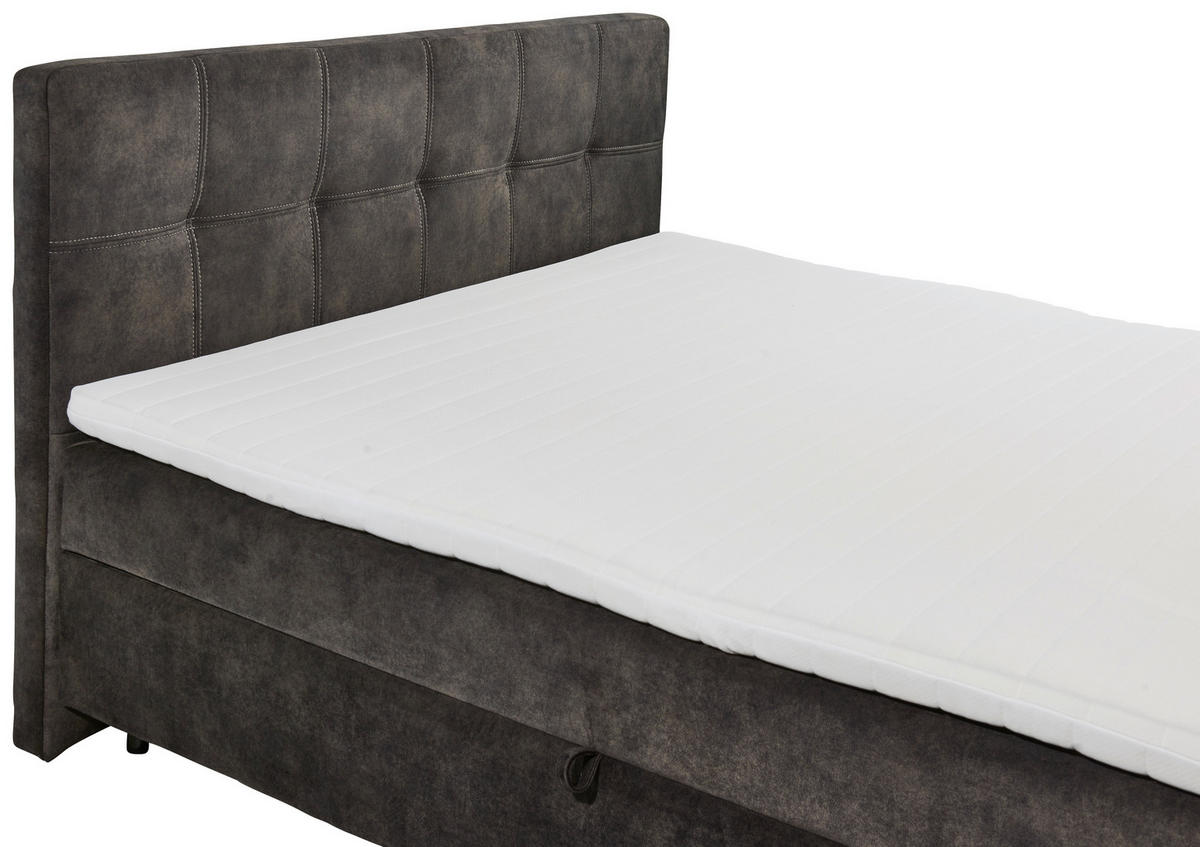 BOXBETT 160/200 cm  in Dunkelbraun  - Dunkelbraun/Schwarz, Modern, Holzwerkstoff/Kunststoff (160/200cm) - MID.YOU