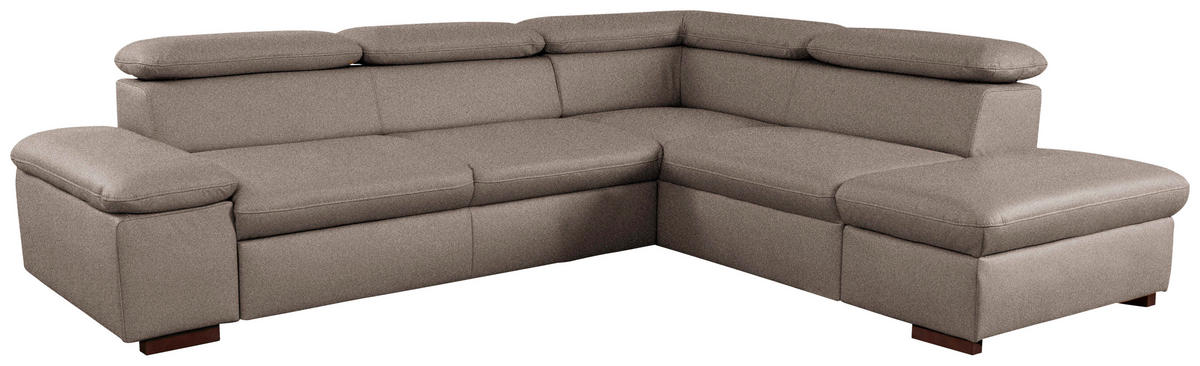 ECKSOFA inkl. Funktion in Flachgewebe Braun  - Braun, Konventionell, Holz/Textil (272/226cm) - Sit & More