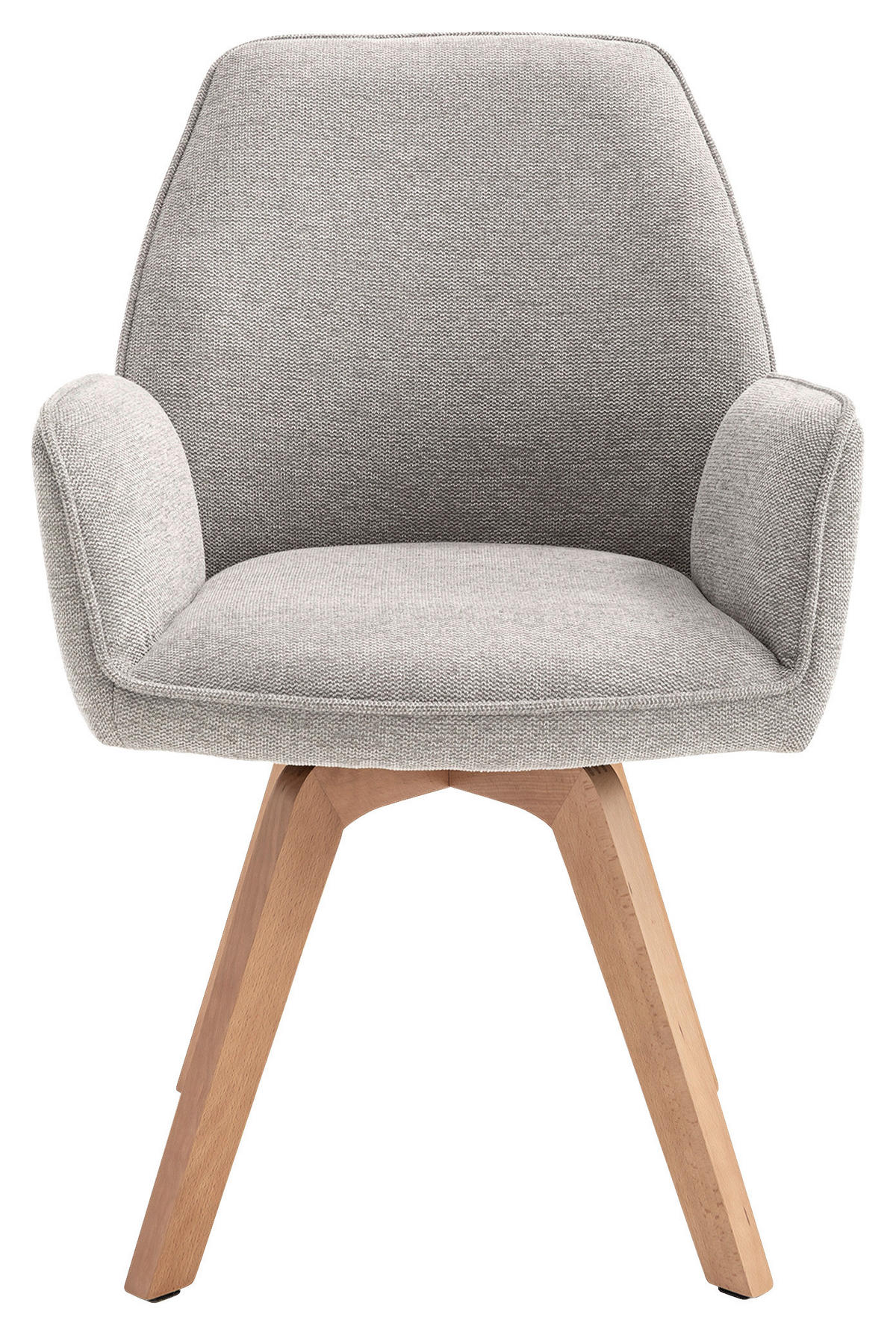 STUHL-SET - Buchefarben/Hellgrau, MODERN, Holz/Textil (57/89/61cm) - MID.YOU