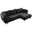 ECKSOFA  in Chenille Schwarz  - Schwarz, KONVENTIONELL, Holz/Textil (290/160cm) - Carryhome