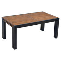 GARTENTISCH Holz, Metall Graphitfarben, Naturfarben rechteckig  - Graphitfarben/Naturfarben, MODERN, Holz/Metall (180-300/100/80cm) - Gardenson