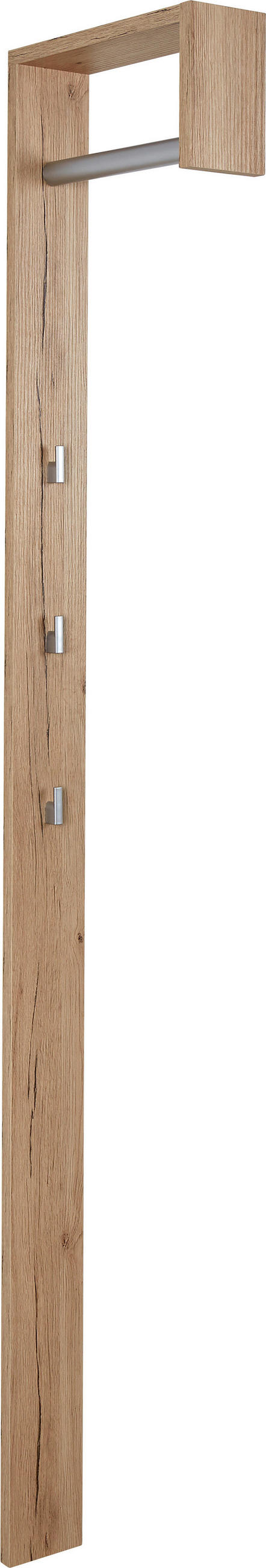 Garderobenpaneel Eiche Dekor Kleiderstange 3 Haken B: 10 Cm