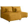 ECKSOFA Senfgelb Webstoff Zierkissen, Rückenkissen, Rücken echt  - Senfgelb/Schwarz, MODERN, Kunststoff/Textil (153/200cm) - Xora