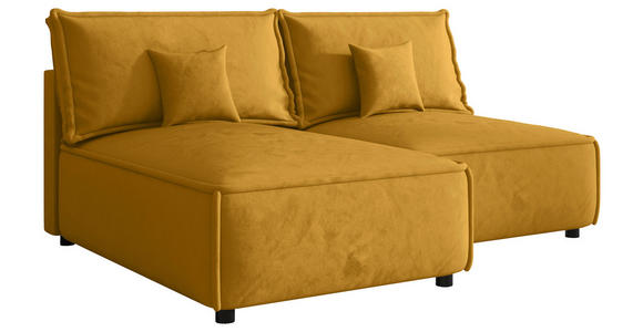 ECKSOFA Senfgelb Webstoff Zierkissen, Rückenkissen, Rücken echt  - Senfgelb/Schwarz, MODERN, Kunststoff/Textil (153/200cm) - Xora