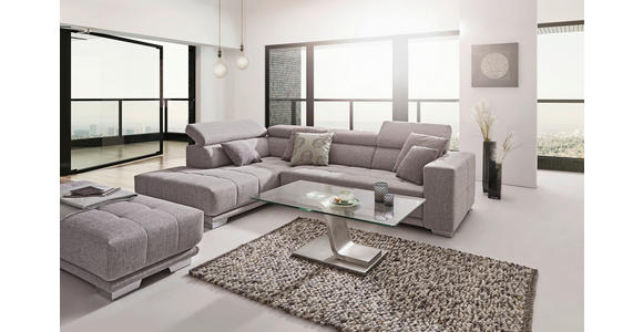 ECKSOFA in Chenille Braun  301/207 cm  - Chromfarben/Braun, Design, Textil (301/207cm) - Xora