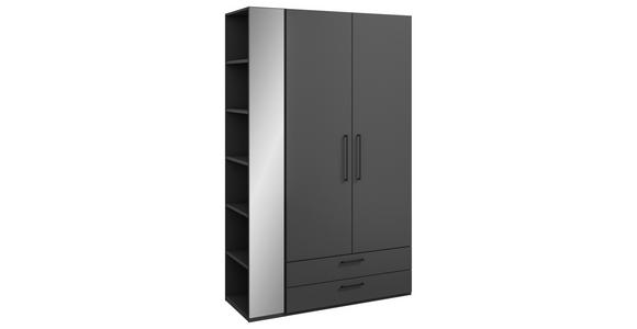 KLEIDERSCHRANK 2-türig Graphitfarben  - Anthrazit/Graphitfarben, Design, Holzwerkstoff/Metall (126,3/213,6/59,3cm) - Cantus