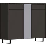 SCHUHSCHRANK  in 137/105/34 cm  - Anthrazit/Schwarz, Design, Glas/Holzwerkstoff (137/105/34cm) - Dieter Knoll