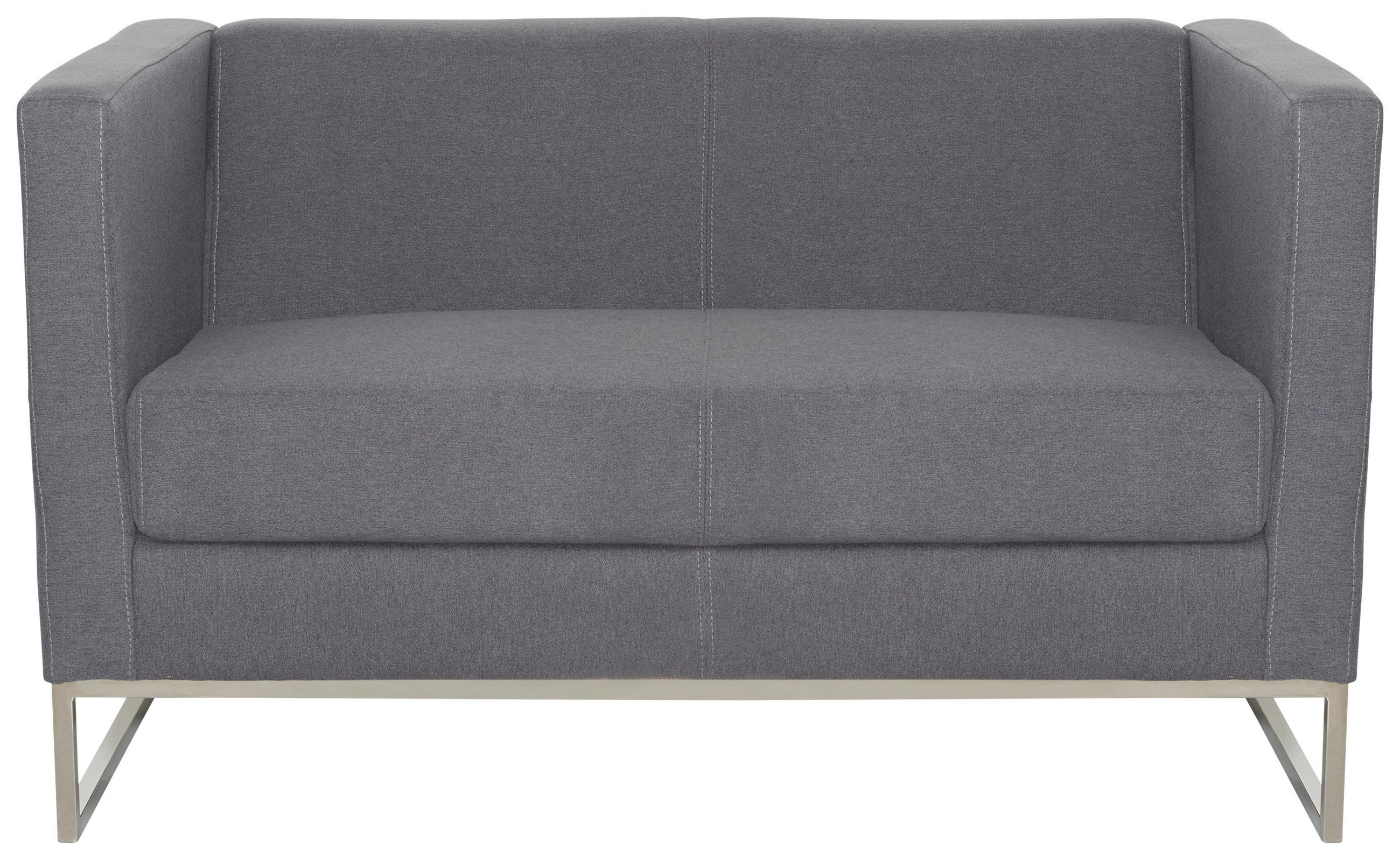 2-SITS SOFFA i textil mörkgrå  - mörkgrå/silver, Modern, metall/textil (122/71/72cm) - MID.YOU