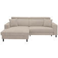 ECKSOFA in Flachgewebe Taupe  166/262 cm  - Taupe/Schwarz, Design, Textil/Metall (166/262cm) - Xora