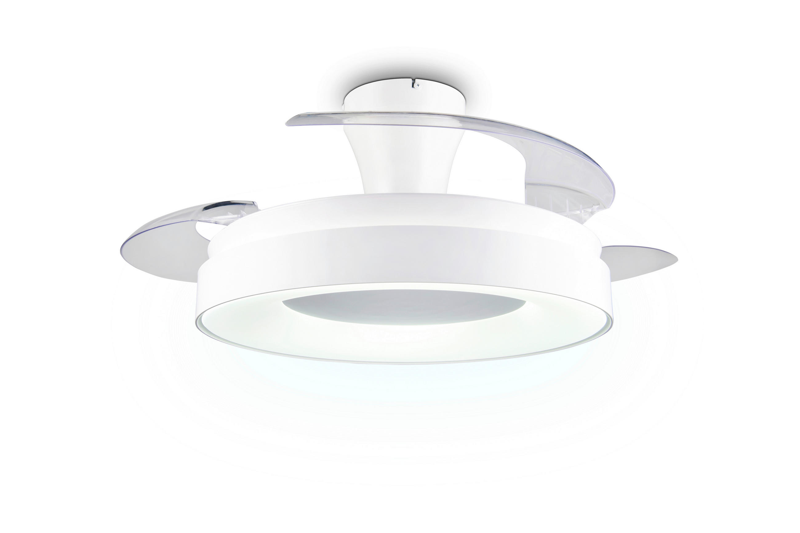 DECKENVENTILATOR - Klar/Weiß, Design, Kunststoff/Metall (49.5/29cm)