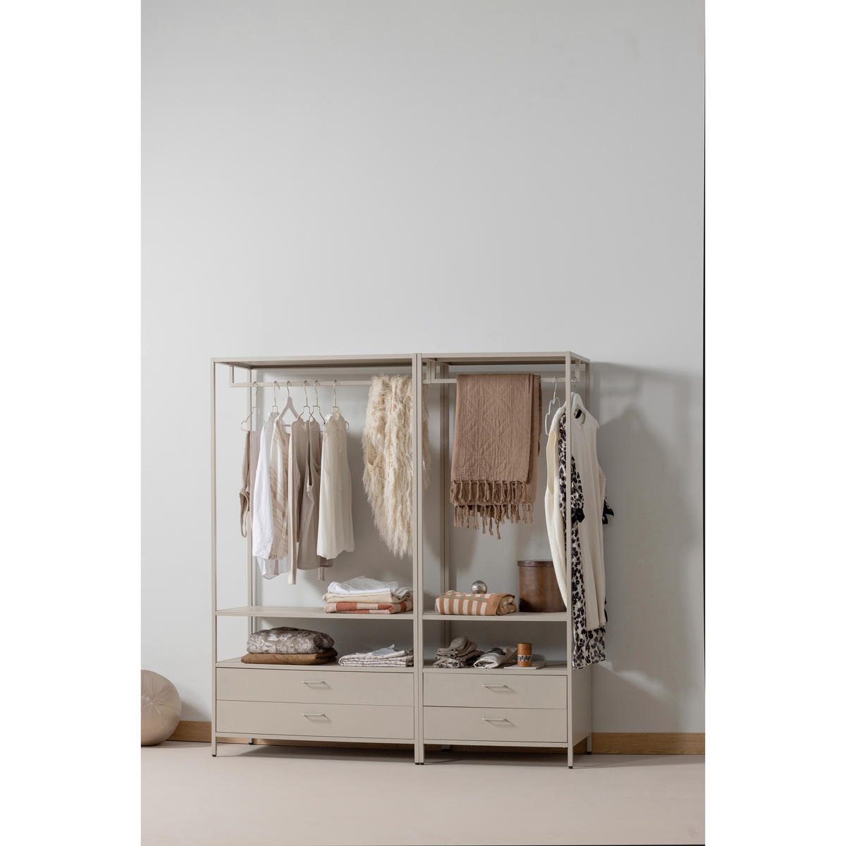 OFFENER KLEIDERSCHRANK 70/185/54 cm  in Sandfarben  - Sandfarben, Basics, Metall (70/185/54cm) - MID.YOU