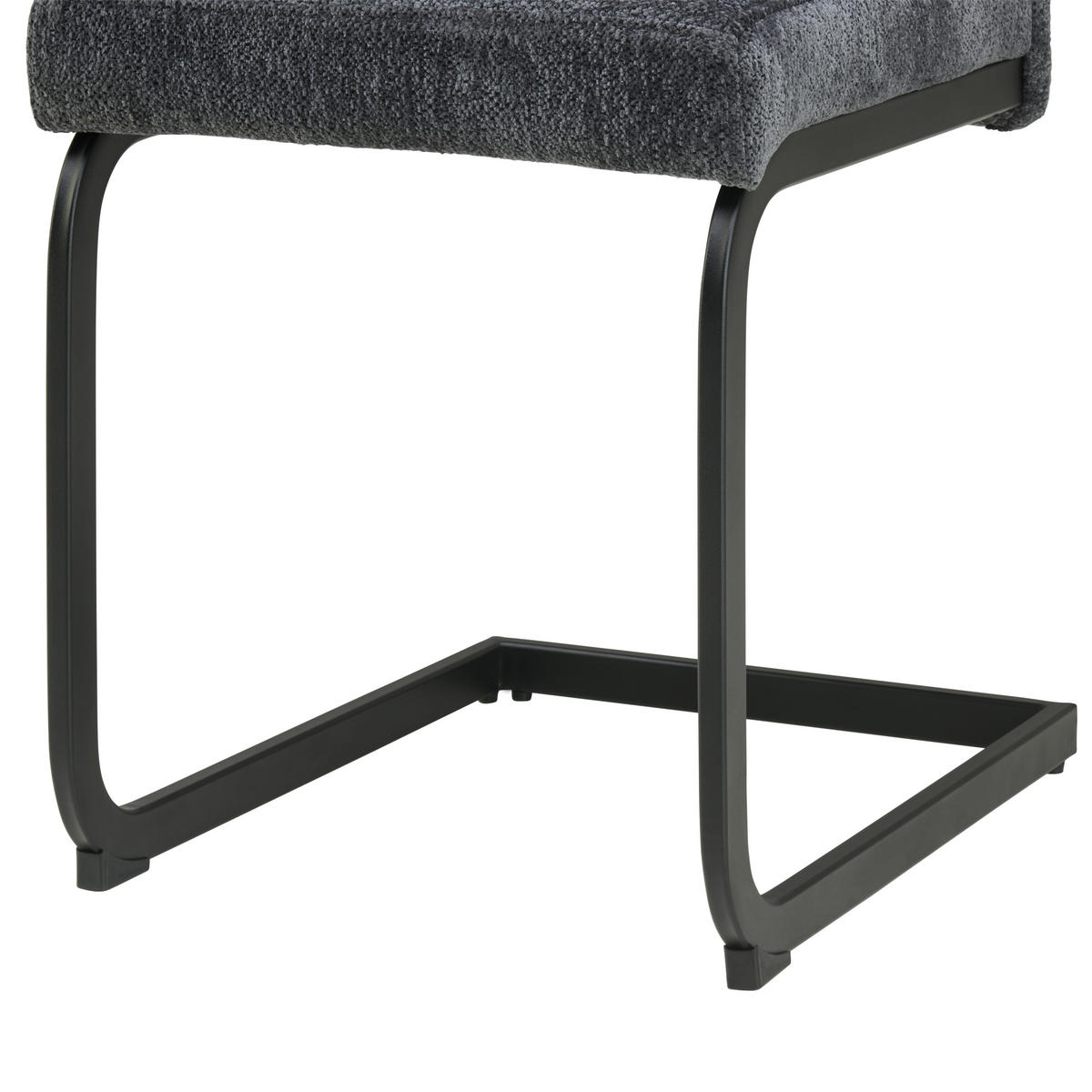 SCHWINGSTUHL  in Eisen Leinenoptik  - Dunkelgrau/Schwarz, LIFESTYLE, Textil/Metall (39/98/43cm) - MID.YOU