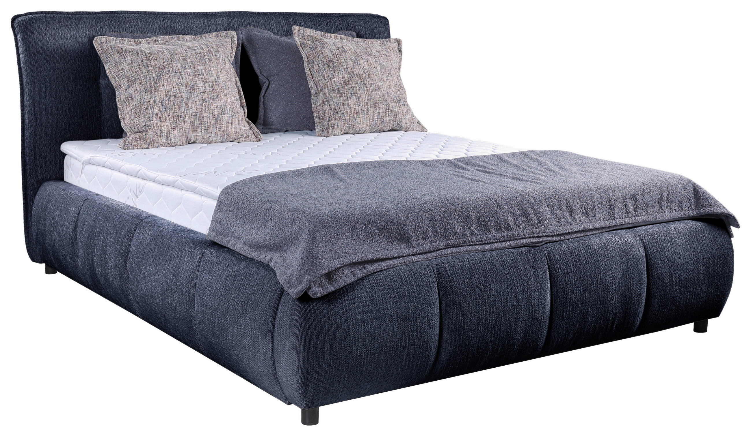 Polsterbett Mit Bettkasten 180x200 Limo Dunkelblau