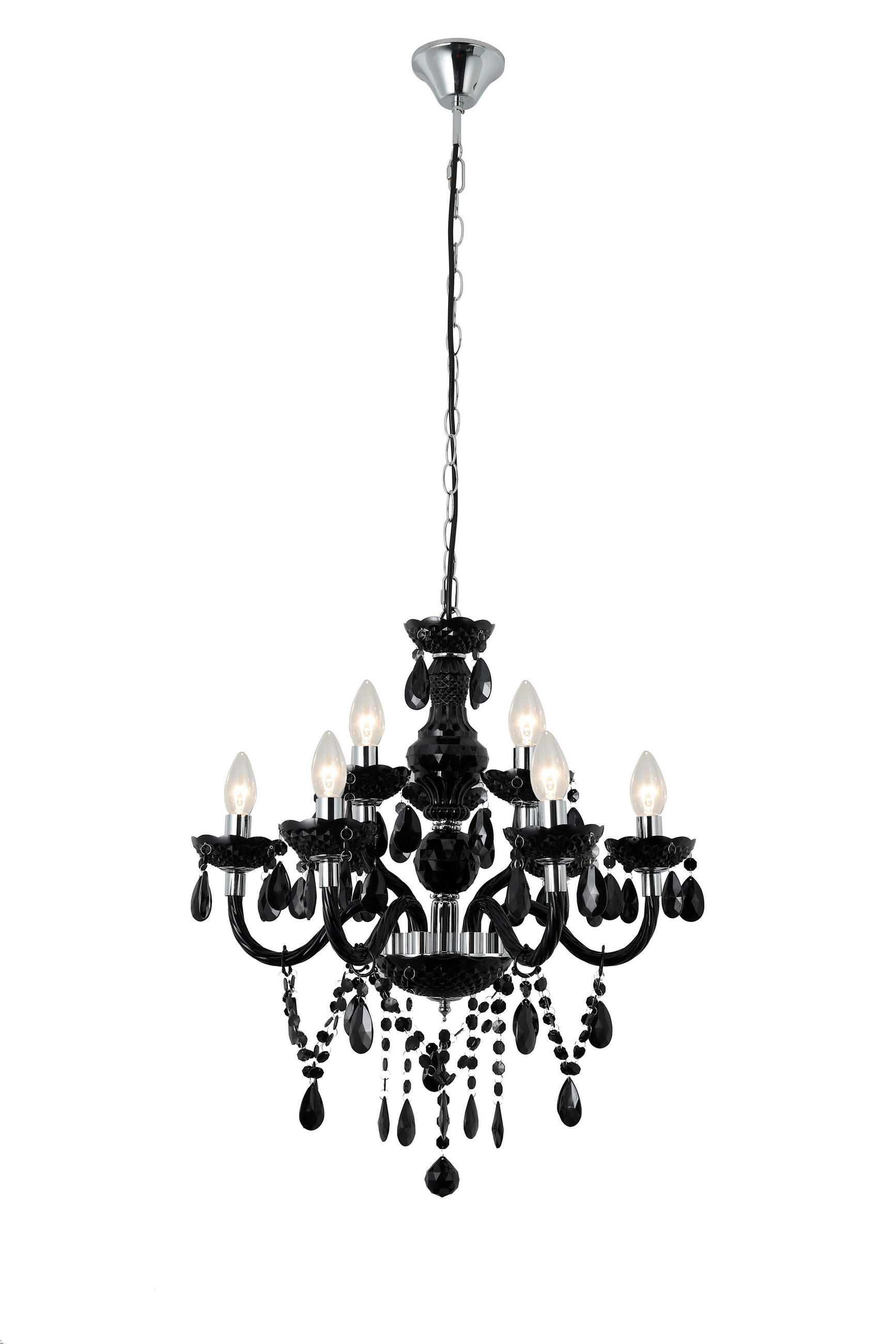 KRONLEUCHTER 53/120/63 cm   - Schwarz, Design, Kunststoff/Metall (53/120/63cm) - P & B