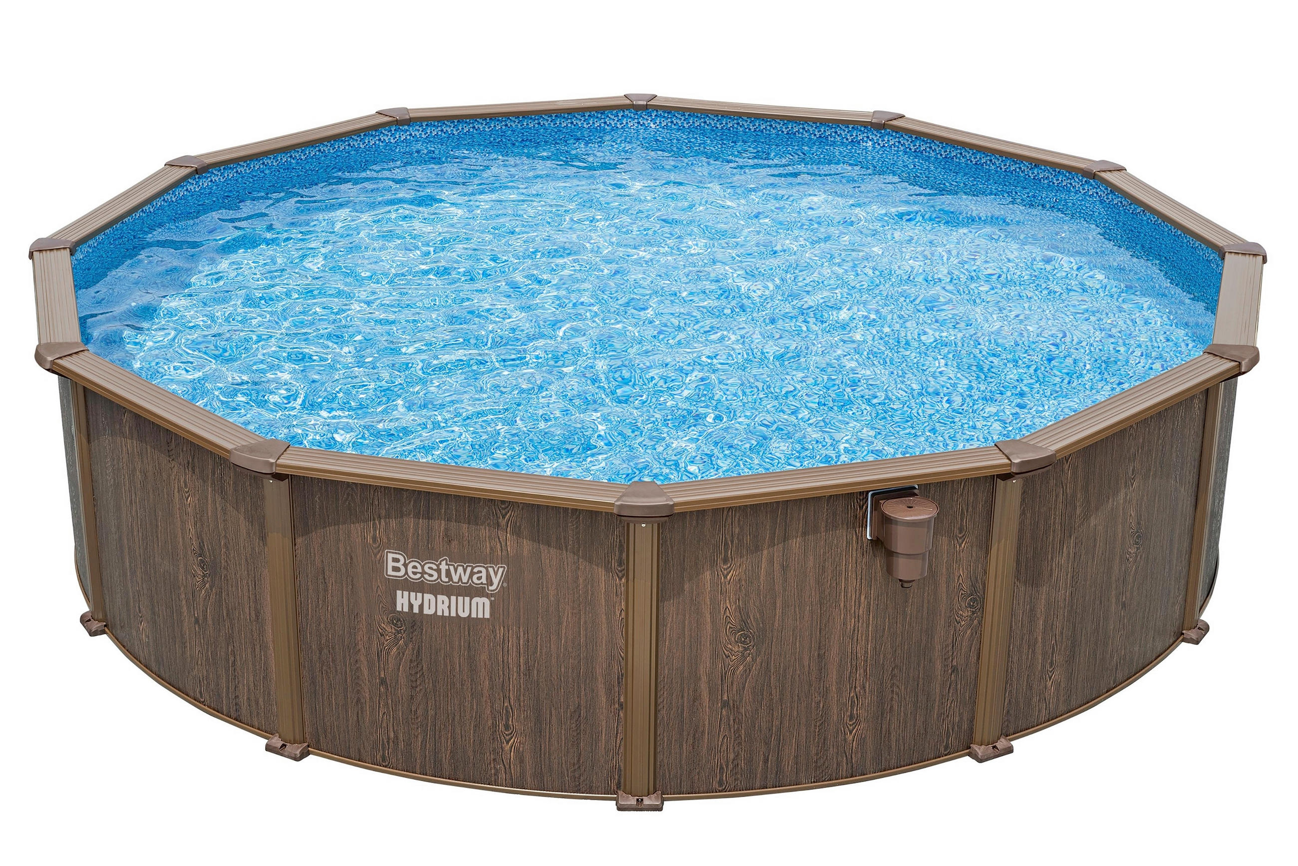 POOL SET 56384 488/132 cm  - Dunkelbraun/Hellblau, KONVENTIONELL, Kunststoff/Metall (488/132cm) - Bestway