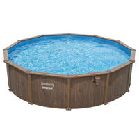 POOL SET 56384 488/132 cm  - Dunkelbraun/Hellblau, KONVENTIONELL, Kunststoff/Metall (488/132cm) - Bestway