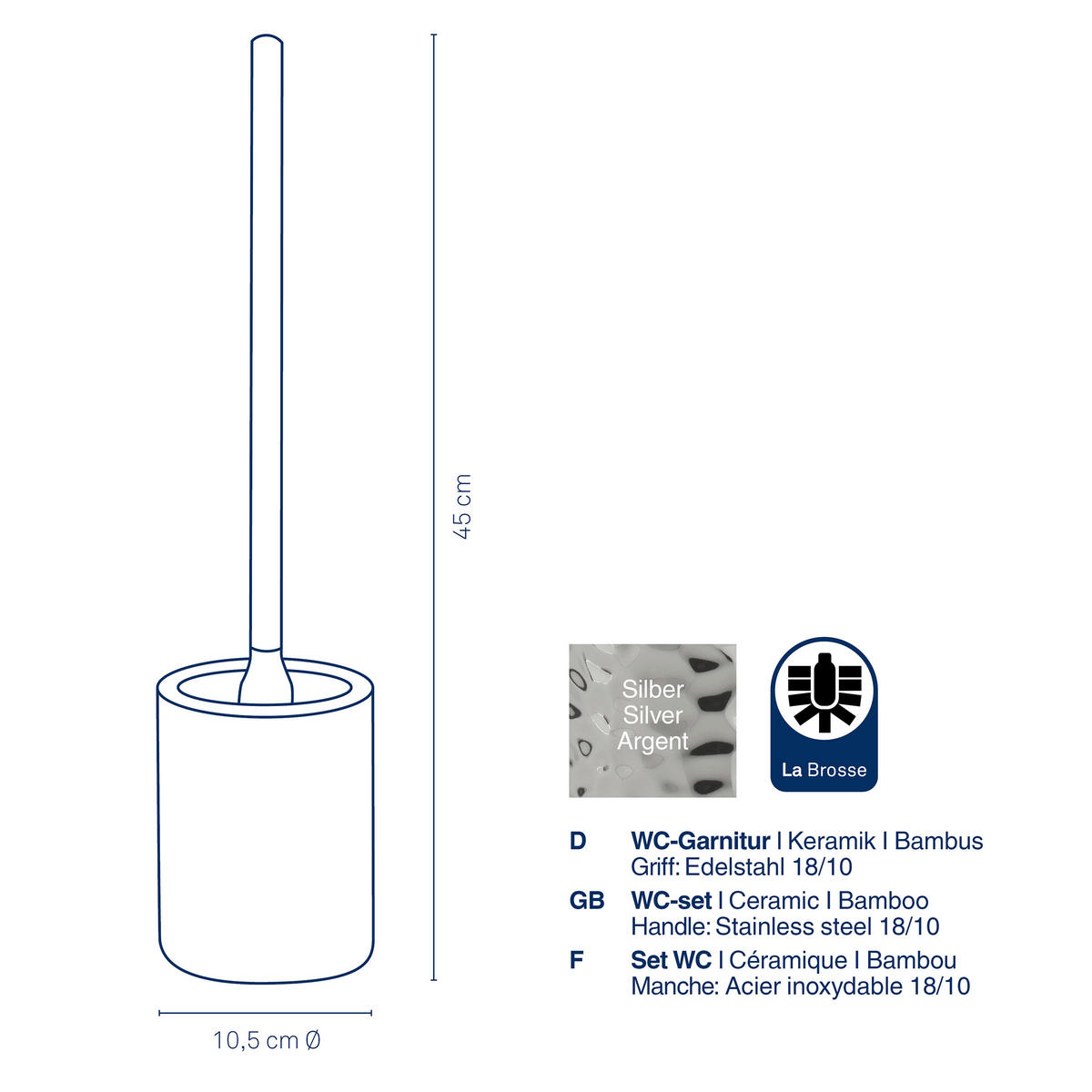 WC-BÜRSTENGARNITUR - Basics (10,5/45cm) - Kela