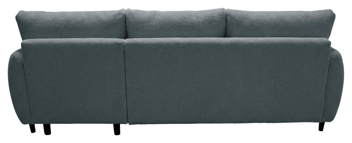 ECKSOFA LAPIT Grau Chenille Zierkissen, Rückenkissen, Bettkasten  - Schwarz/Grau, Design, Holz/Textil (240/170cm) - MID.YOU
